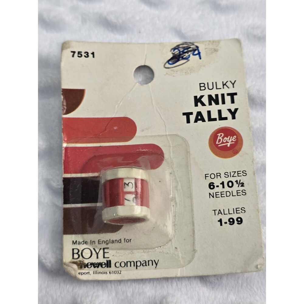 Vintage Boye Knit Tally Counter Bulky Size 6-10.5 Needles New Model 7531 Newell